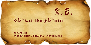 Kókai Benjámin névjegykártya