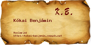 Kókai Benjámin névjegykártya