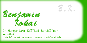 benjamin kokai business card